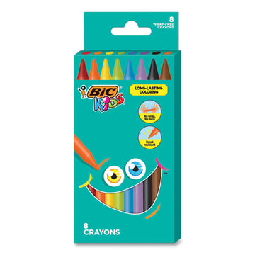 BIC® Kids Coloring Crayons, 8 Assorted Colors, 8-pack freeshipping - TVN Wholesale